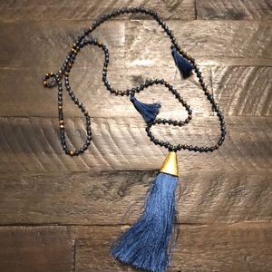 Long beaded tassel pendant necklaces by Miami based designer Mare Sole Amore.